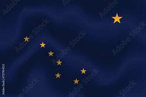 Flat Illustration of Alaska state flag. Alaska flag design. Alaska wave flag.
