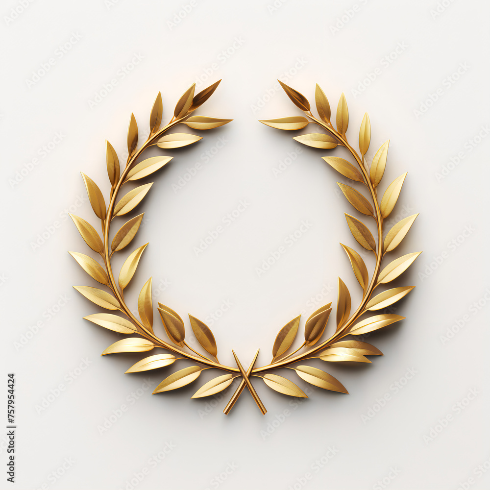 gold laurel wreath award on white background gold laurel wreath award on white background