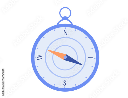 Compass vector flat illustration isolated on white