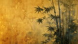 竹の描かれた日本画風背景