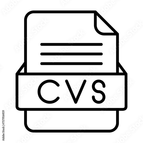 CVS File Format Vector Icon Design