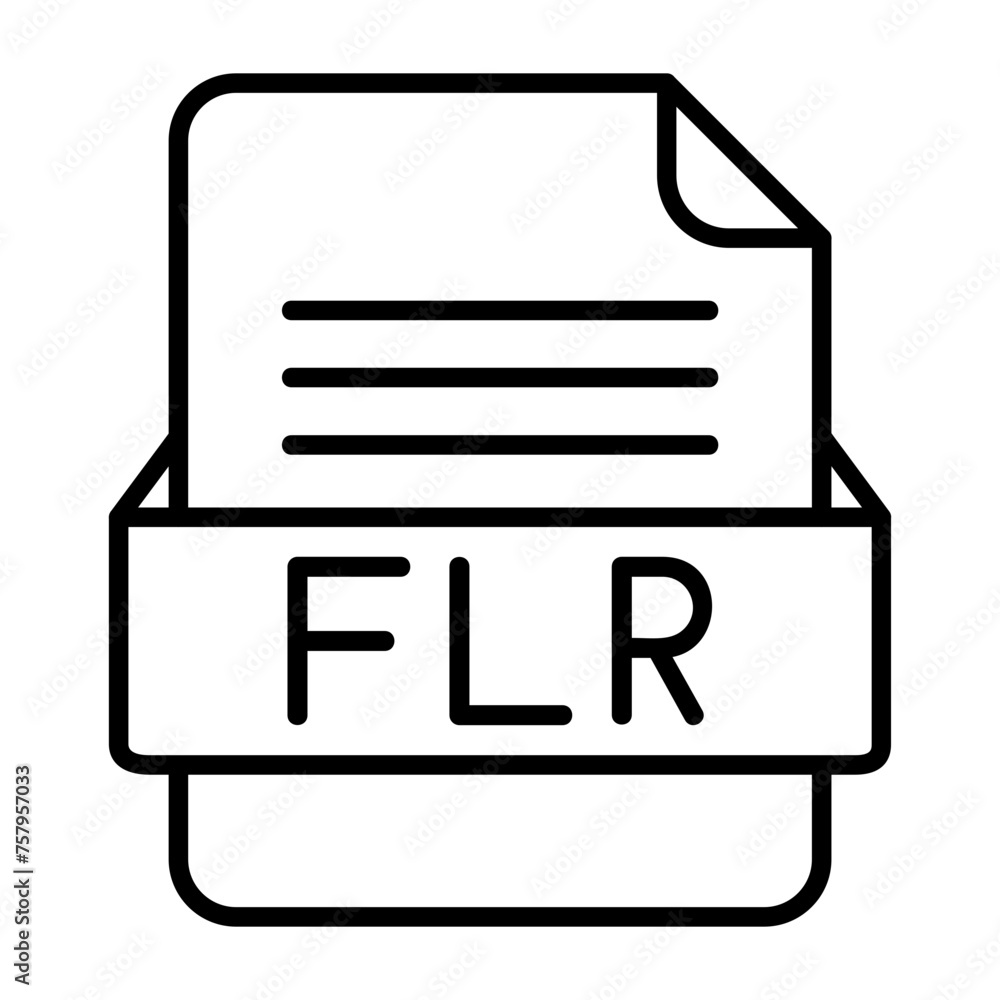 FLR File Format Vector Icon Design FLR File Format Vector Icon Design