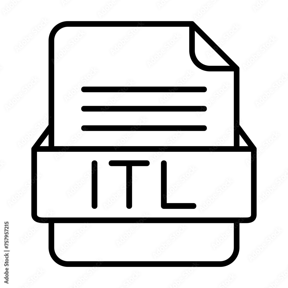 ITL File Format Vector Icon Design ITL File Format Vector Icon Design