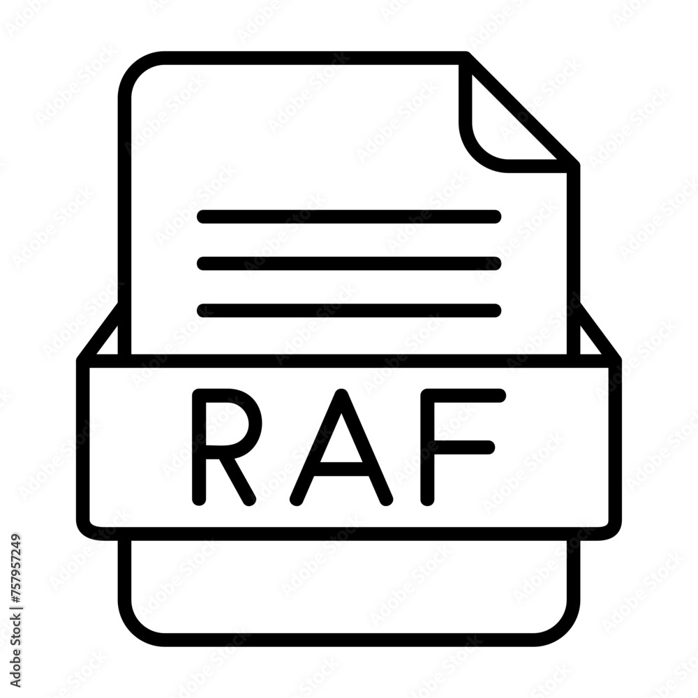 RAF File Format Vector Icon Design RAF File Format Vector Icon Design