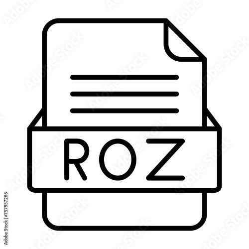 ROZ File Format Vector Icon Design