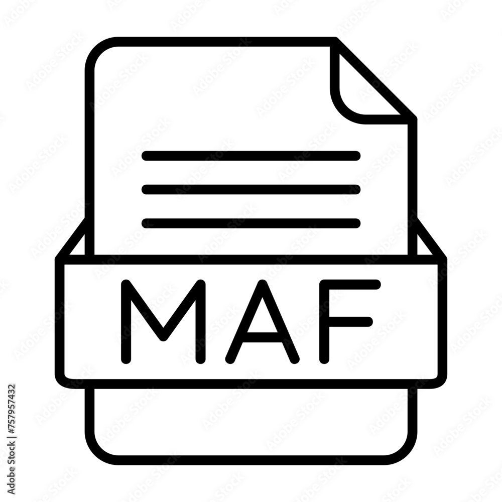 MAF File Format Vector Icon Design MAF File Format Vector Icon Design