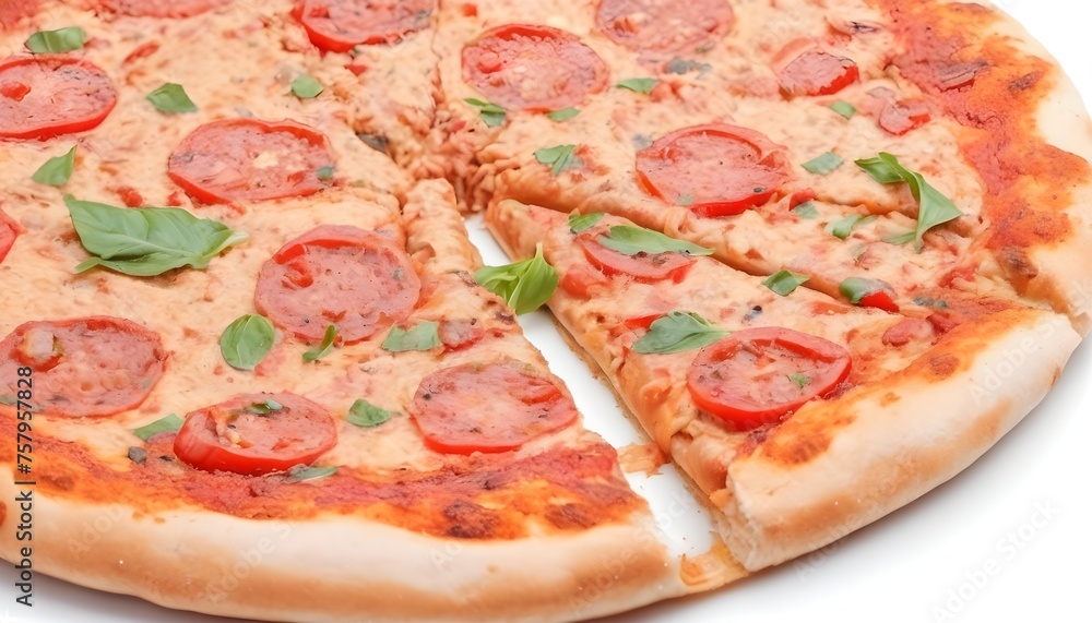 Pizza on pure white background Pizza on pure white background