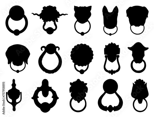 DOOR KNOCKERS SILHOUETTE VECTOR ART