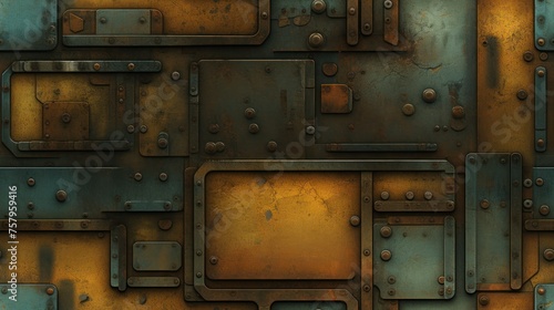Abstract background with rusted metal texture lines and shapes. © Joyce