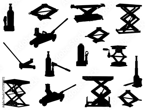 LIFTING JACK SILHOUETTE VECTOR ART