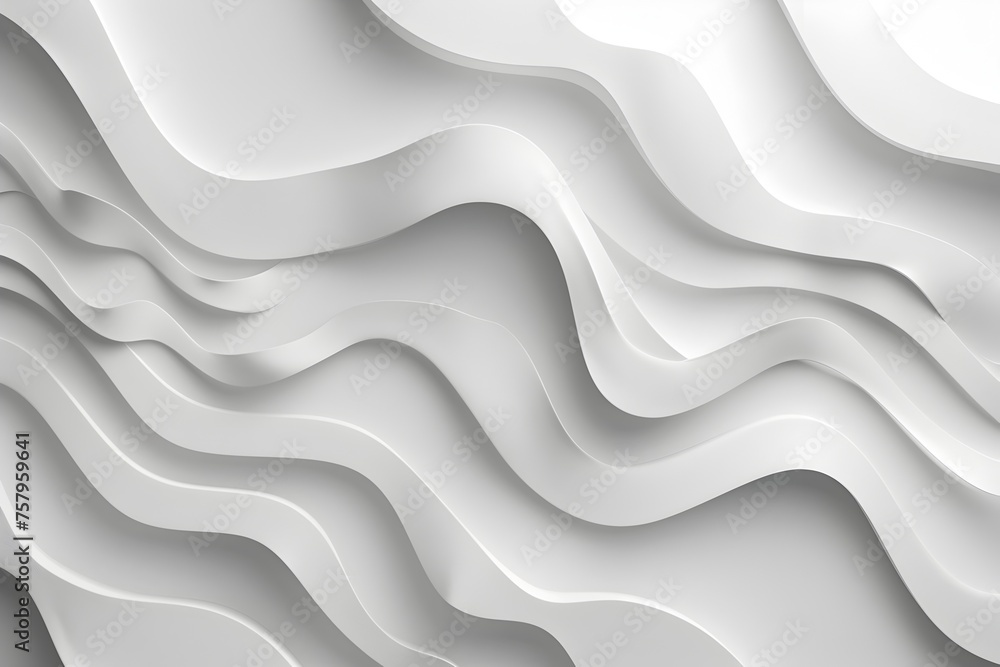 Ethereal Waves A Minimalistic 3D Rendered Abstract Background Illustration - obrazy, fototapety, plakaty 