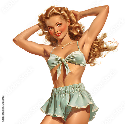 Girl Illustration in pin-up style