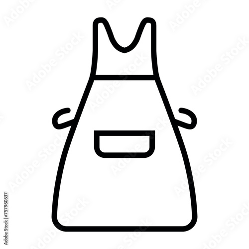 black vector apron icon on white background