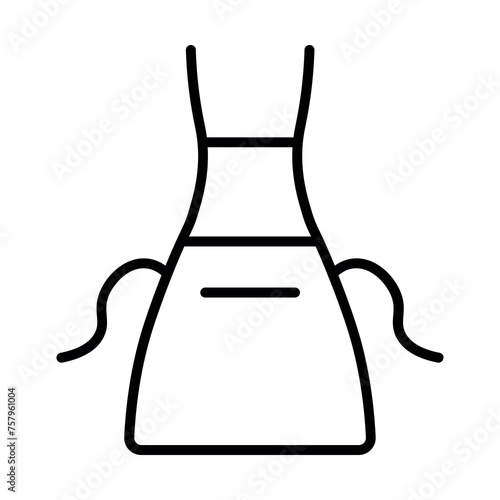 black vector apron icon on white background
