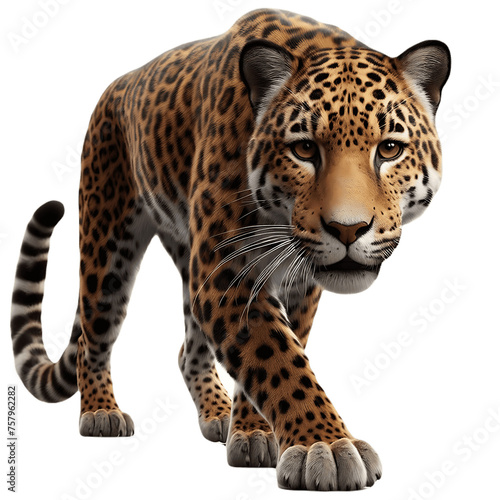 Elegant Leopard PNG: Graceful Digital Drawing of Majestic Predator - Leopard PNG Image, Leopard PNG - Leopard Transparent Background 