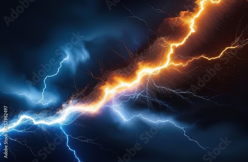 Fire and ice abstract lightning background