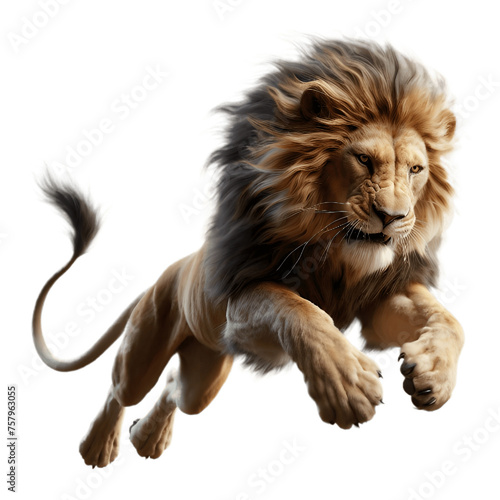 PNG of Lion in Attack Mode  Dynamic Visual of Fierce Predator - Attacking Lion PNG  Attacking Lion Transparent Background - Lion Attack PNG Image 