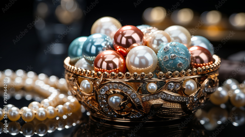 Pearl Adornments: Classic and modern pearl accessories and details.