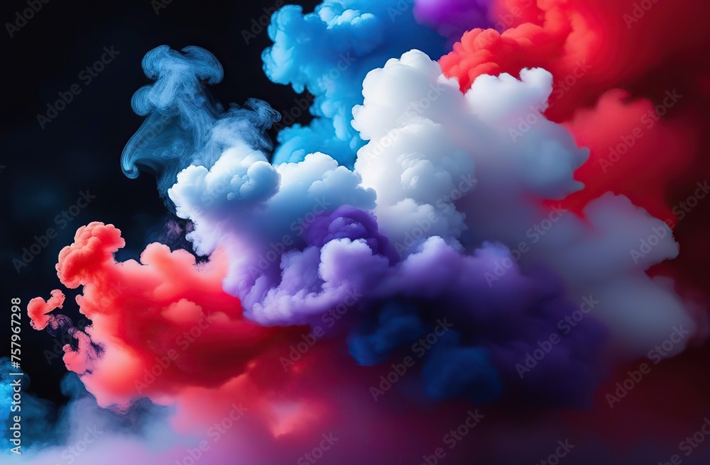 Dramatic smoke and fog in contrasting vivid red, blue, and purple colors. Vivid and intense abstract background or wallpaper Dramatic smoke and fog in contrasting vivid red, blue, and purple colors. Vivid and intense abstract background or wallpaper