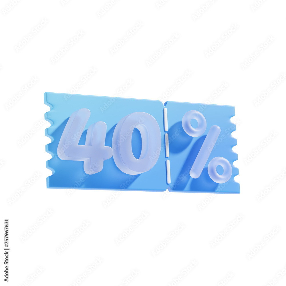 40 Percent Off 3D Icon Illustratrion 40 Percent Off 3D Icon Illustratrion