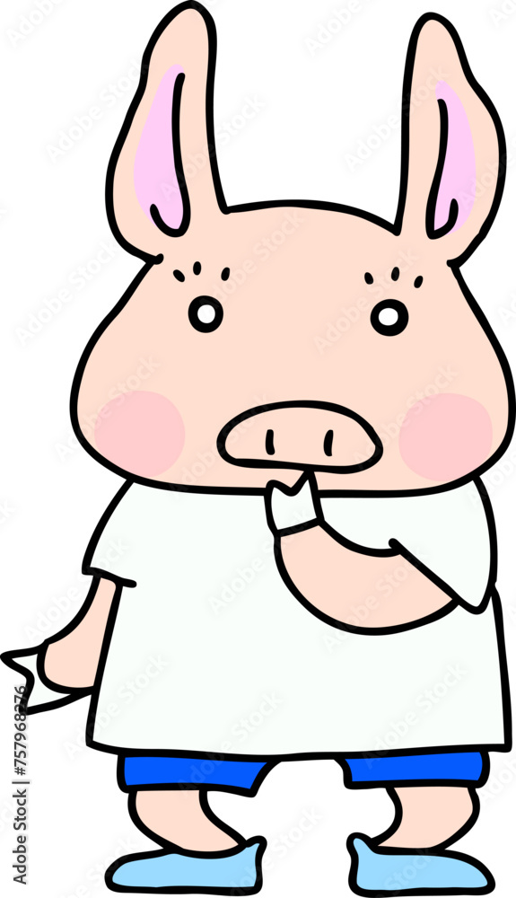 Fototapeta premium Reaction: Surprised pig