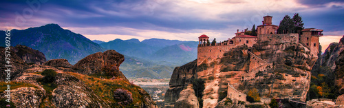 Greece - Meteora monastery in the mountains, popular place for tourists