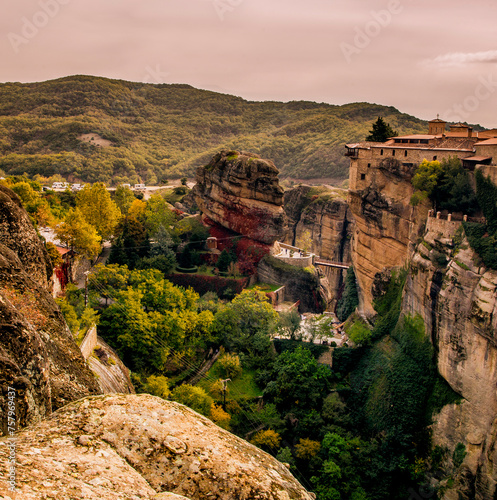 Greece - Meteora monastery in the mountains, popular place for tourists...exclusive - this image is sold only on Adobe stock