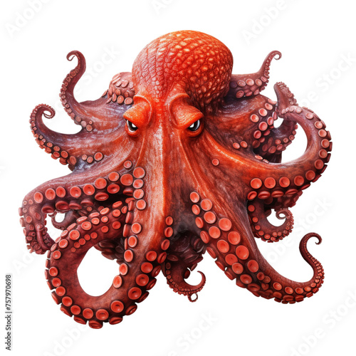 Octopus isolated on transparent background