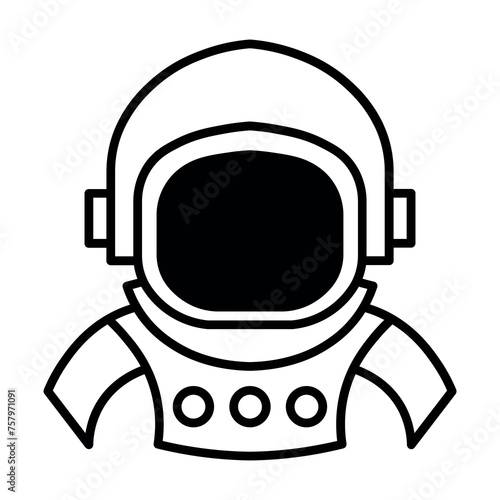 Wallpaper Mural black vector astronaut icon on white background Torontodigital.ca
