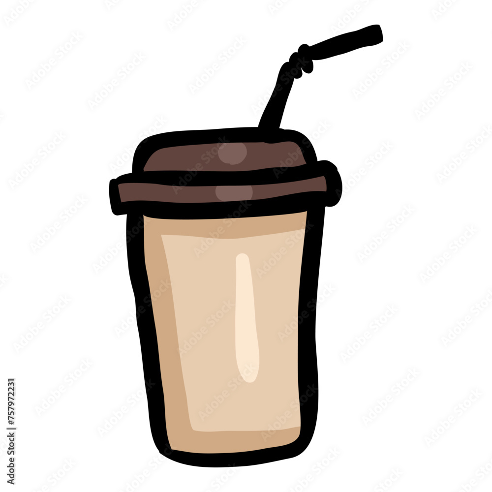 Disposable Cup Hand Drawn Doodle Icon Disposable Cup Hand Drawn Doodle Icon