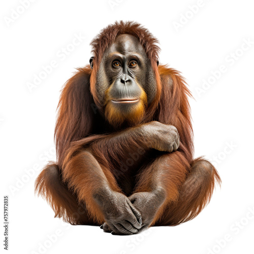 Orangutan isolated on transparent background