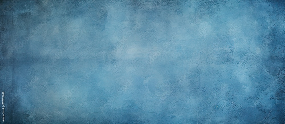 Bold Blue Wall Contrasted Against Dark Black Background for Modern Design Concept