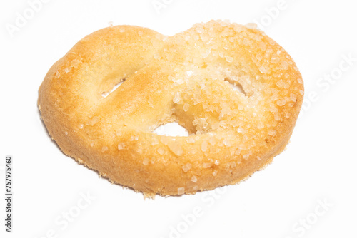 Danish butter cookies the pretzel cookie isolated on white background clipping path