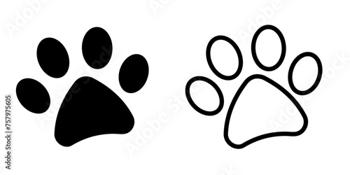 Cute paw icon set, isolated vector illustration design