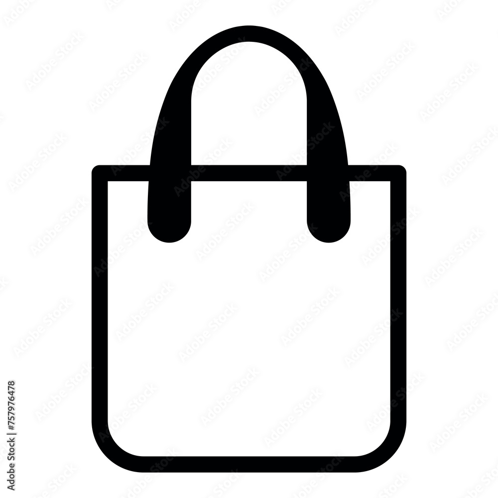 black vector bag icon on white background black vector bag icon on white background