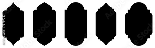 Set of Islamic door and window shapes. Vector illustration, EPS10