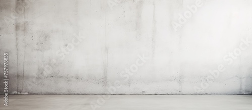 Minimalist Industrial Aesthetic with Concrete Floor and White Wall Background