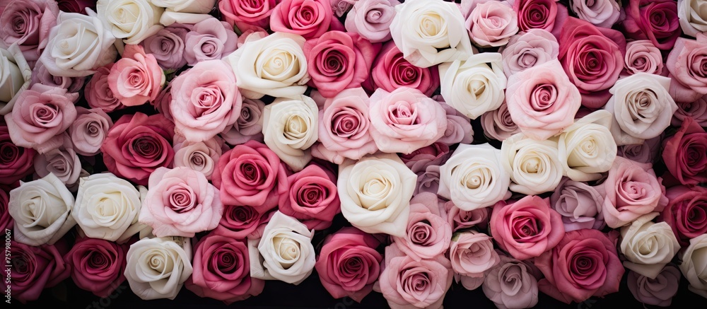 Elegant Pink and White Roses Bundle in a Graceful Floral Arrangement