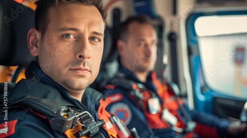 Portrait of a male rescue personnel staff