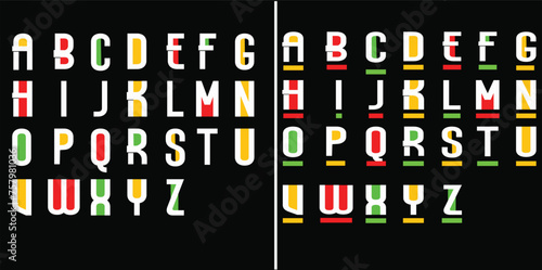 Set of alphabets font letters for black history month, Junteenth, afro african pride. Hand drawing colorful font