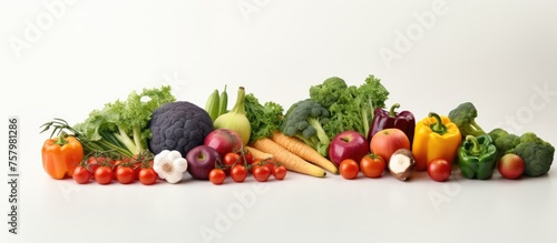 Vibrant Array of Fresh Organic Vegetables on a Clean White Background