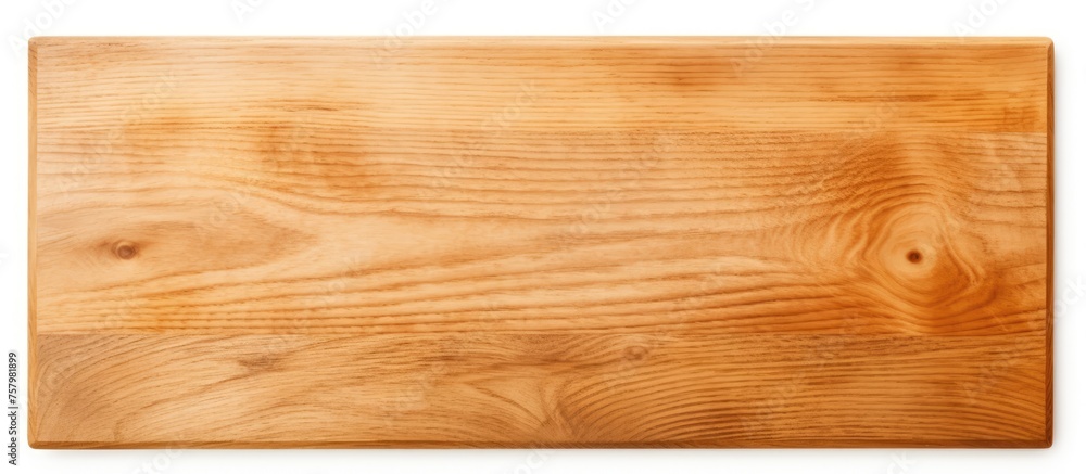 Rustic Wooden Cutting Board, Minimalist Kitchen Utensil on Clean White Background Rustic Wooden Cutting Board, Minimalist Kitchen Utensil on Clean White Background