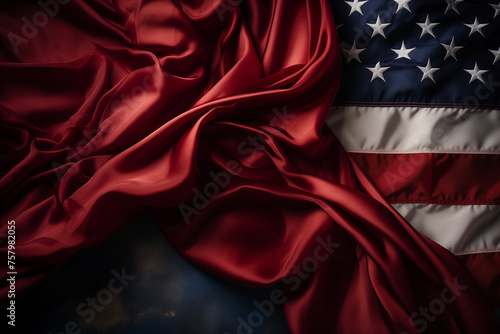 Illustration of the USA national flag. Memorial Day. 4th of July. Labour Day