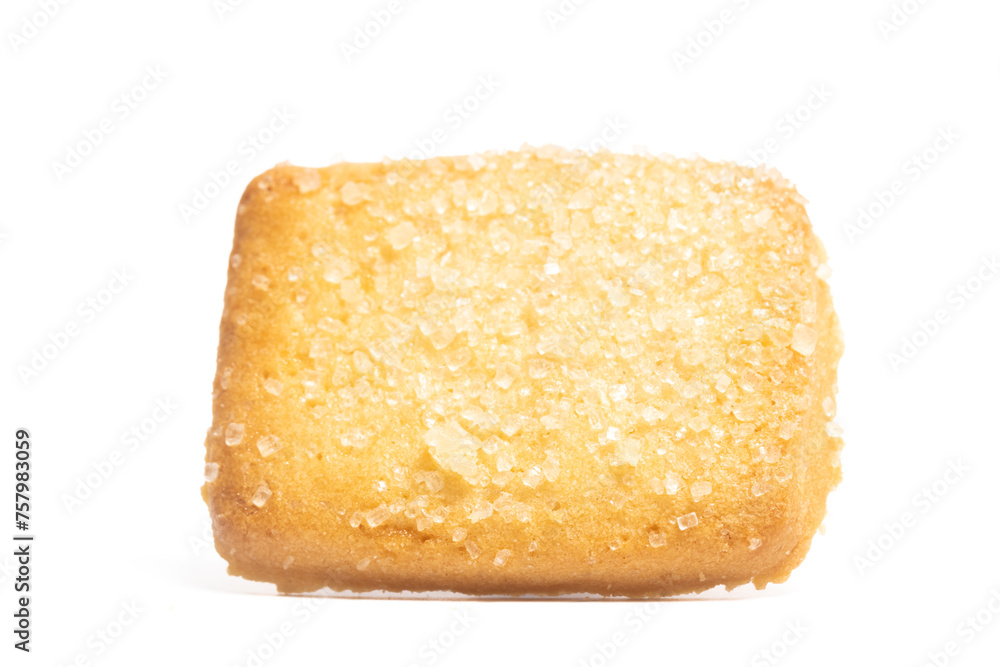 Danish butter cookies the finnish bread cookie front view isolated on white background clipping path