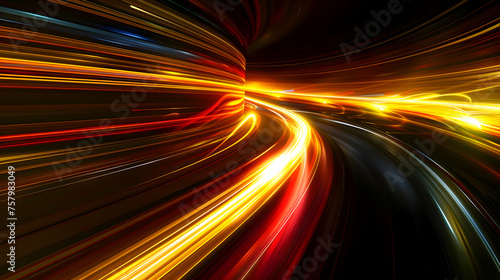 Yellow flow speed tunnel background in yellow colors. High quality
