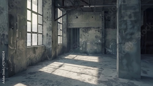 Interior of empty room with concrete walls in loft style. Textured background