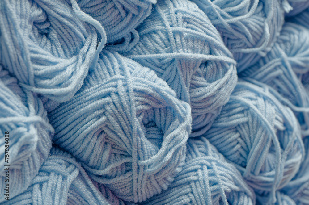 Balls of blue threads