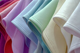 Multi-colored tricot clothing in pastel colors