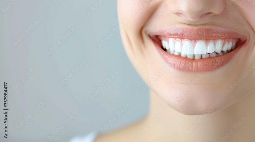 Beautiful white teeth and smiling face of a female Beautiful white teeth and smiling face of a female