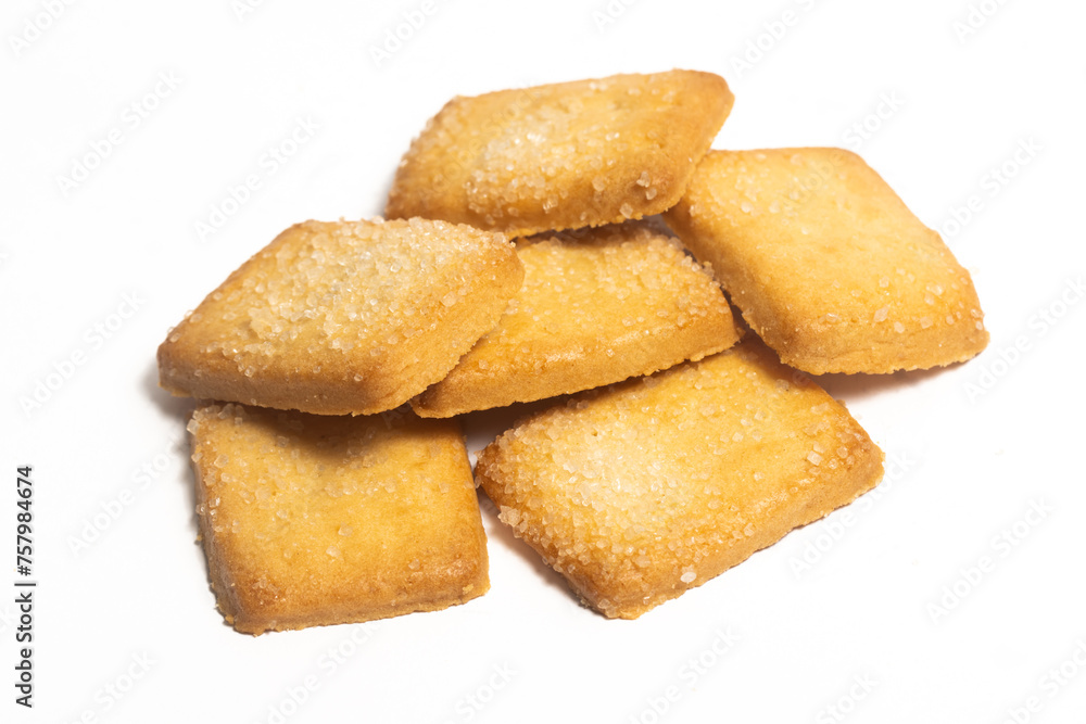 Group of danish butter cookies the finnish bread cookie isolated on white background clipping path Group of danish butter cookies the finnish bread cookie isolated on white background clipping path
